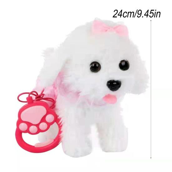 Yousheng Kinder Elektrisches Plüschhund-Spielzeug mit Leine Interaktiv Bellend Nickend Beweglicher Schwanz Laufender Welpe Plüschtier Kleinkinder Pädagogische Simulation Stofftier