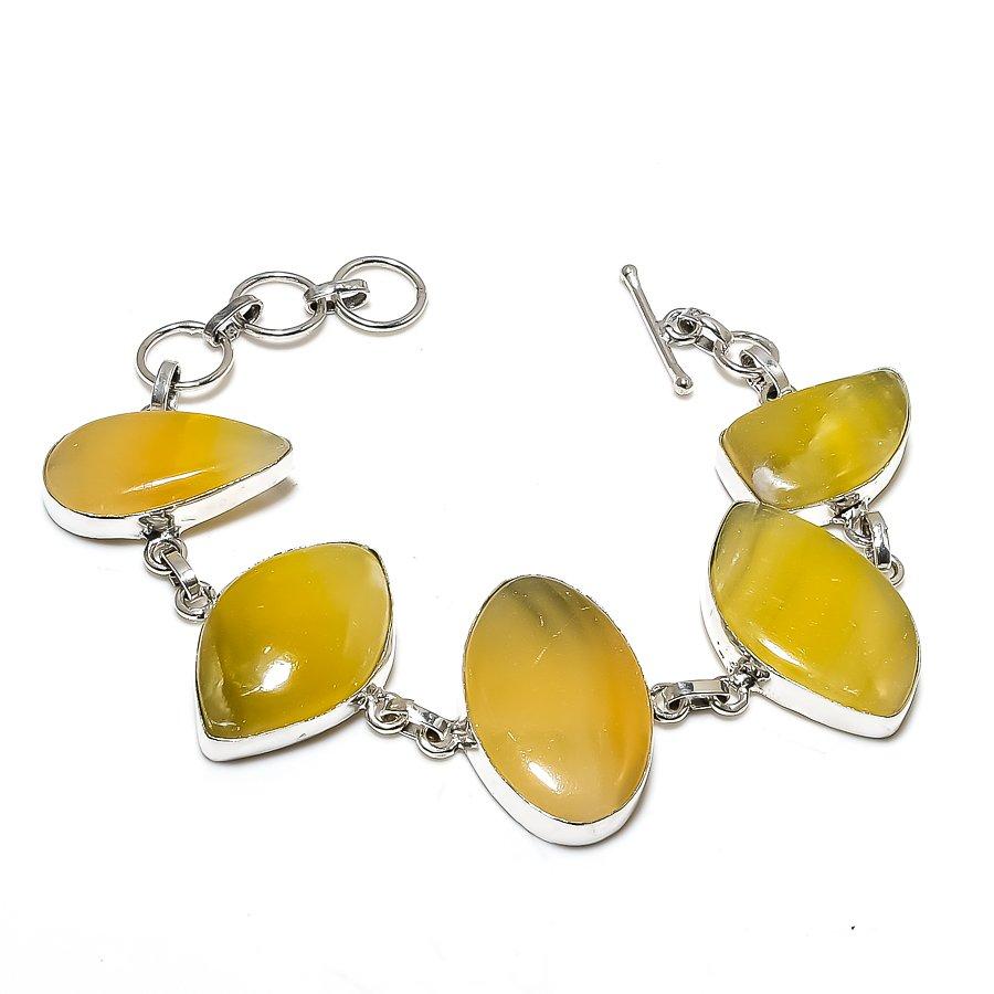 

Браслет из стерлингового серебра 925 пробы с натуральным драгоценным камнем шмеля яшмы 7-8 дюймов n5Y58