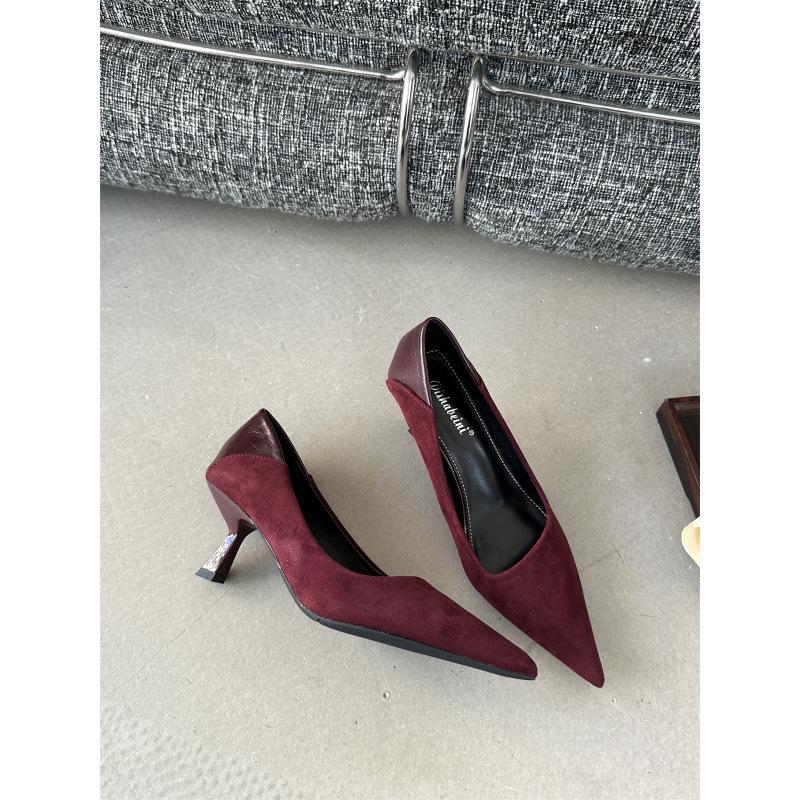 2025 autumn and winter new pointed head shallow mouth high heels fashion versatile temperament celebrity commuter high heels single shoes