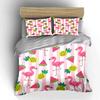 Flamingo Pineapple Watermelon Pattern Bedding Duvet Cover Set Duvet Cover Pillowcases  (1*Duvet Cover 2*Pillowcases, Without Duvet Insert)