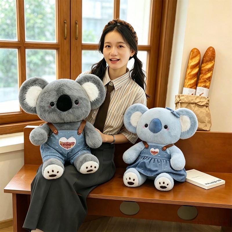 Cowboy Koala Plush Toy For Couples With Soft Cotton Filling Perfect For Gifts And Decor