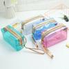 PVC Geometric Durable Large Zipper Cosmetic Bag for Makeup-Eco-friendly Personalized OEM Fashion Packaging
