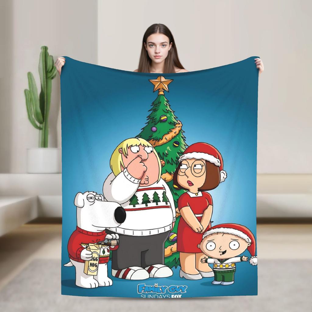 Families Peter Griffin Guys Stewie Soft Blankets Picnic Plush Throw Blanket Comfortable Bedroom Flannel Bedspread Sofa Bed Cover