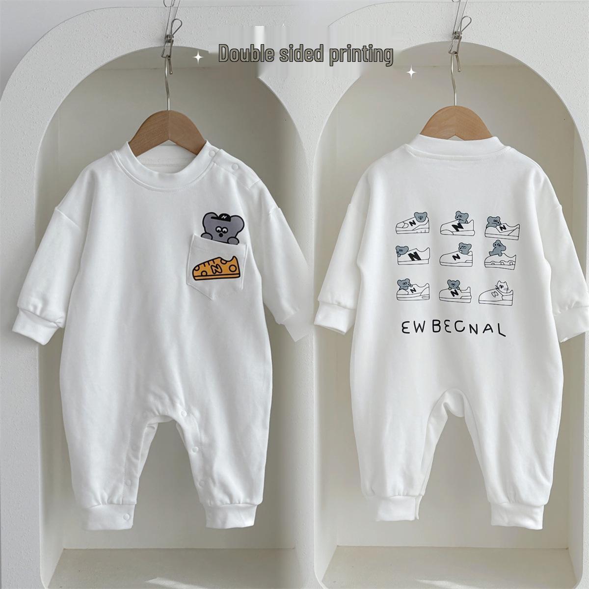 

Детский боди-ромпер с карманом в виде медведя, из гребенного хлопка, мягкий, в стиле модного свитшота, 0-2 года #66 (0-3 months, 12 lbs)