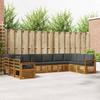 Corner Sofa Set with Cushions 10 pcs Natural and Anthracite