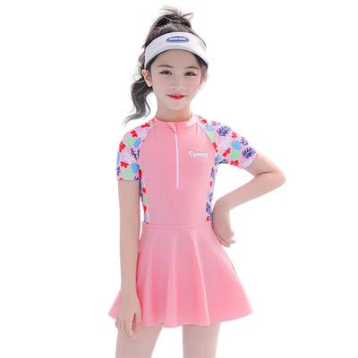 Youyou Girls' Training One-Piece Short-Sleeve Swimsuit 32625