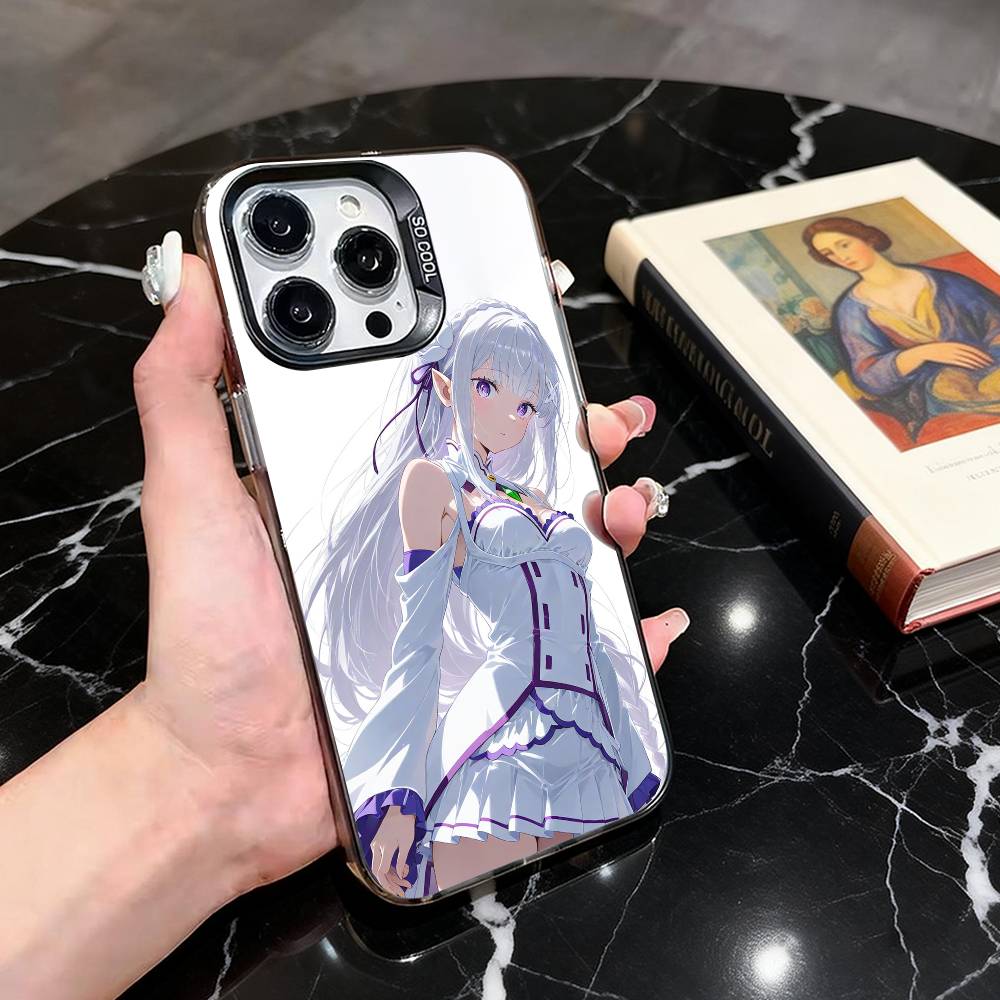 ReZero Starting Life E-Emilia-es Phone Case For iPhone 17,16,15,14,13,12,11 Plus,Pro Max,XS,Colorful Silver Black Cover