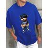 Tricou de Bumbac de Lux cu Imprimeu Ursuleț de Pluș Vara Casual Gât Rotund Mânecă Scurtă Haine Harajuku Unisex Bumbac Tricou Streetwear Topuri