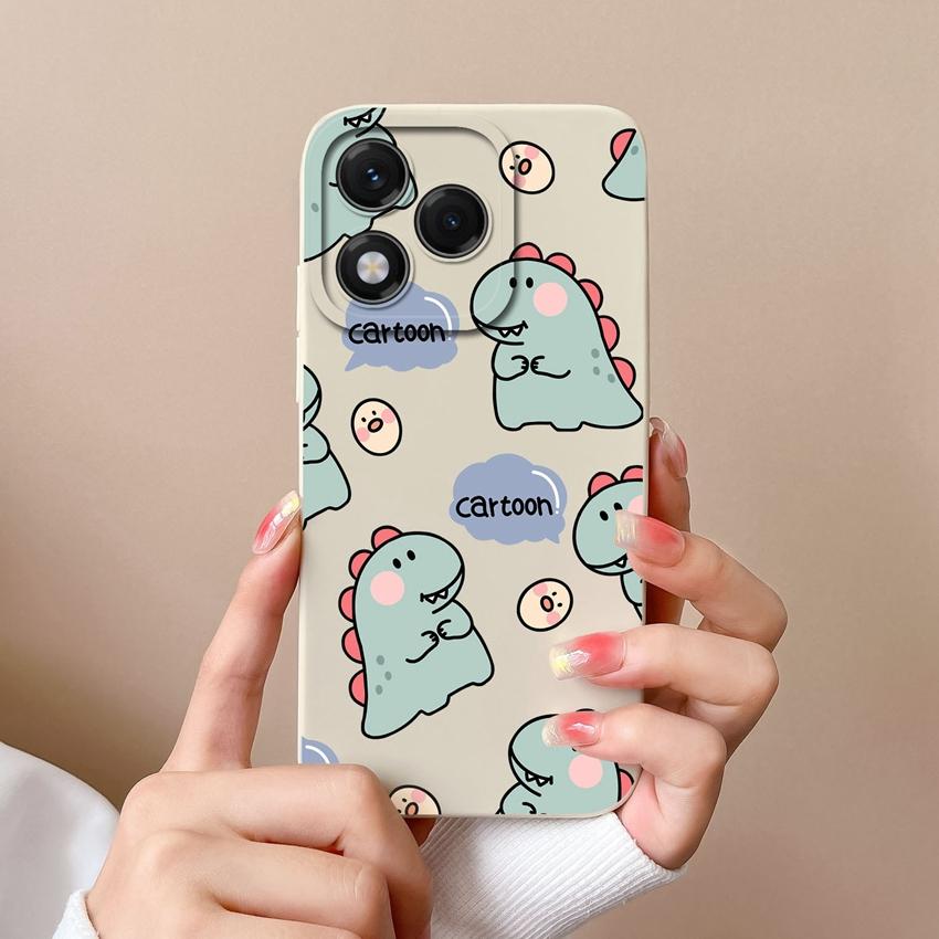Phone Covers For Huawei Honor X9c X6b X7c X60 X5b 400 Lite X8 X8c Angry Dinosaur Patterns Soft Liquid Silicone Dustproof Shell For Huawei Bumper Cases