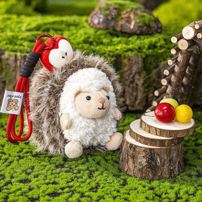 Hedgehog Apple Cute Cartoon Animal Plush Doll Pendant For Bag Decoration
