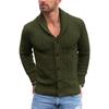 Men's Solid Color Button-Up Long Sleeve Knitted Sweater