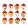 Thanksgiving Themed Pumpkin Leaf Pattern Paper Cake Border Props Decoration
