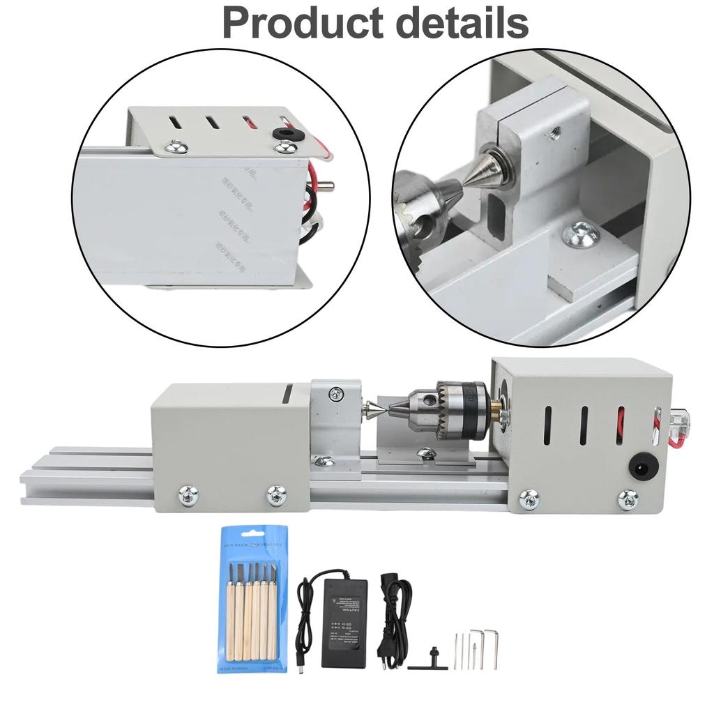 Small Scale Wood Lathe for Bead Production Turning Polishing Milling 4000rpm