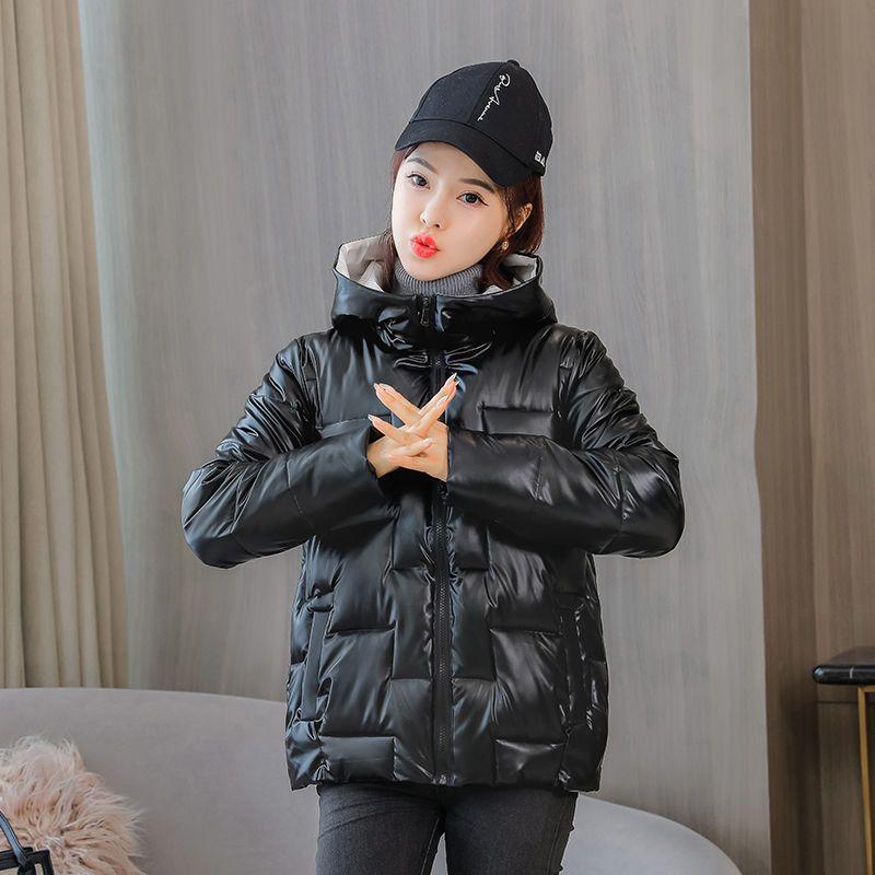 2024 Winter New Hooded Glossy Warm Thick Jacket Women Korean Down Cotton Parkas Snow Wear Coat Female Casual Loose Outwear R002