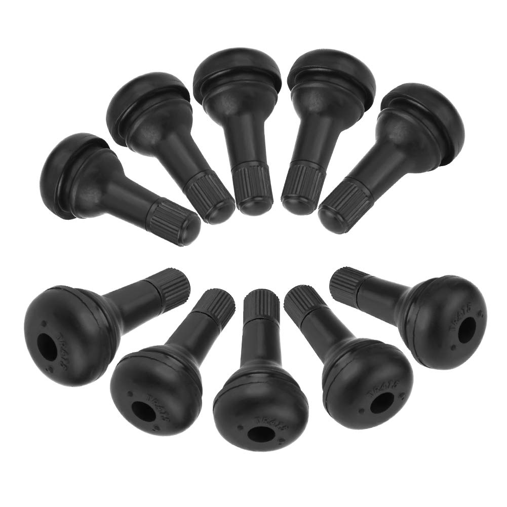 TR415 Car Tire Valve Stem, Tire Rubber Valve, Short Rubber Valve, Tubeless, Set of 10, Anti-Degradation, Ozone Resistant, Automotive