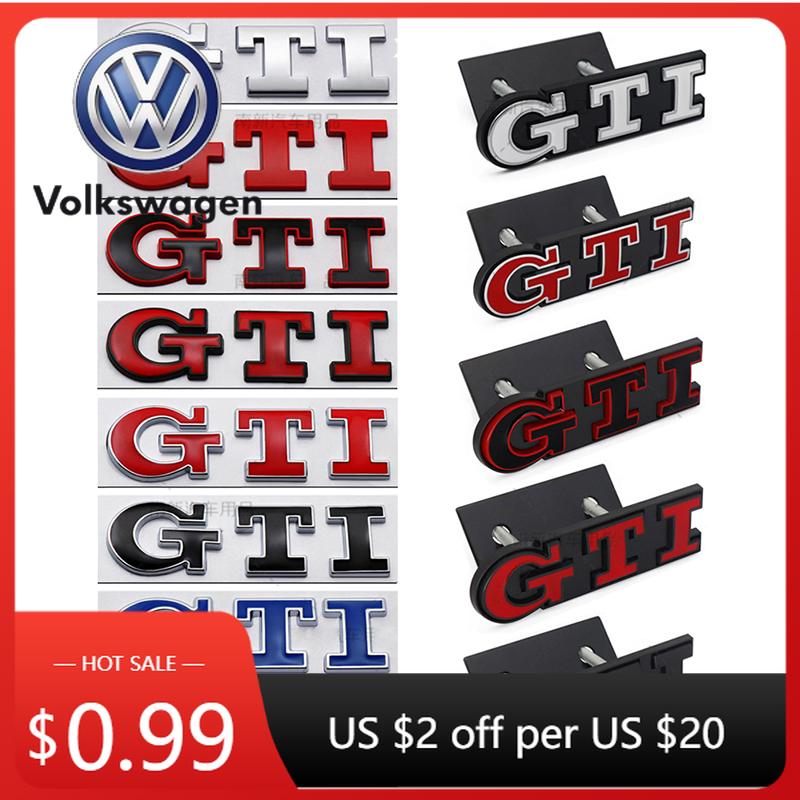 OPQ1 2026 Hot VOLKSWAGEN 3D Metal GTI Grill Emblem Badge Rear Trunk Decal Car Sticker for Volkswagen VW Golf 5 6 7 8 MK2 MK3 MK4 Mk5