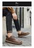 Men's Wide Head Leather Slip-on Retro Casual Shoes