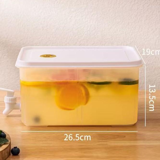 Cold Water Jug, Summer Cold Water Bucket, Large-capacity Beverage Juice with Faucet, Household Juice Bucket, Refrigerator Beverage Bucket