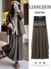 Plus Size High Waist Pleated A-line Skirt for Women - Autumn Collection
