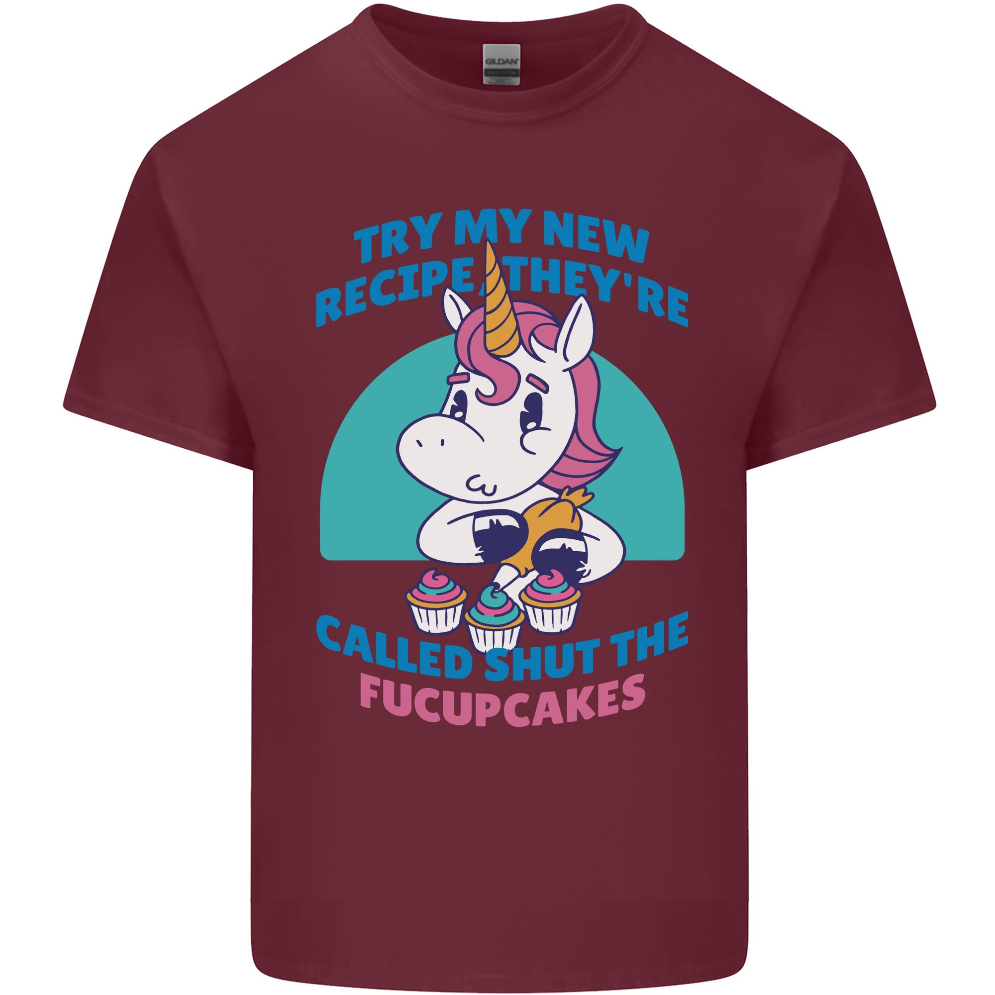 Shut the Fuckupcakes Funny Offensive Unicorn Unisexs Light Cotton TShirt S