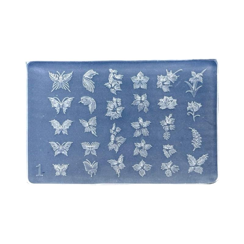 Nail Art Moulds Silicone Template Nail Designing Tool Flower Theme Silicone Handmade Molds for Manicure Creation