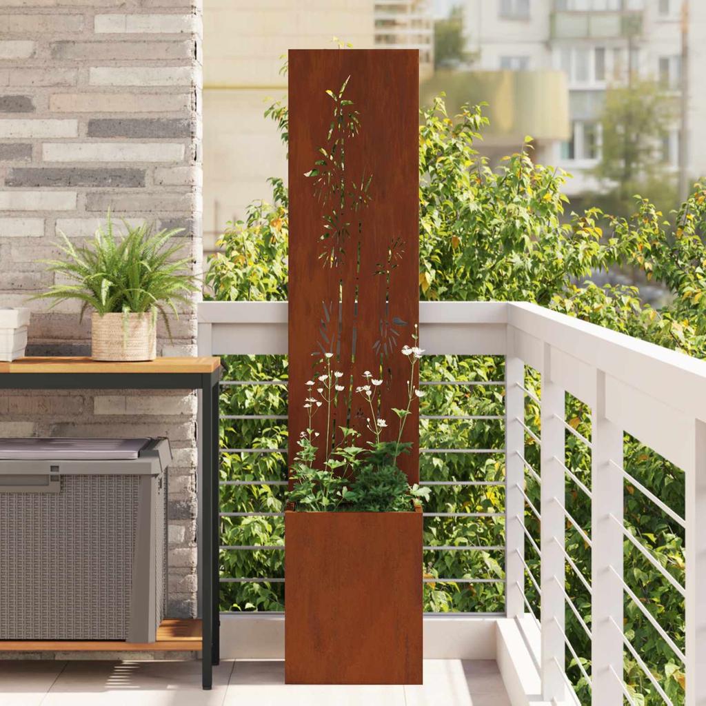 Garden Privacy Screen Canvas Floral Rustic 32 X 32 X 150 Cm
