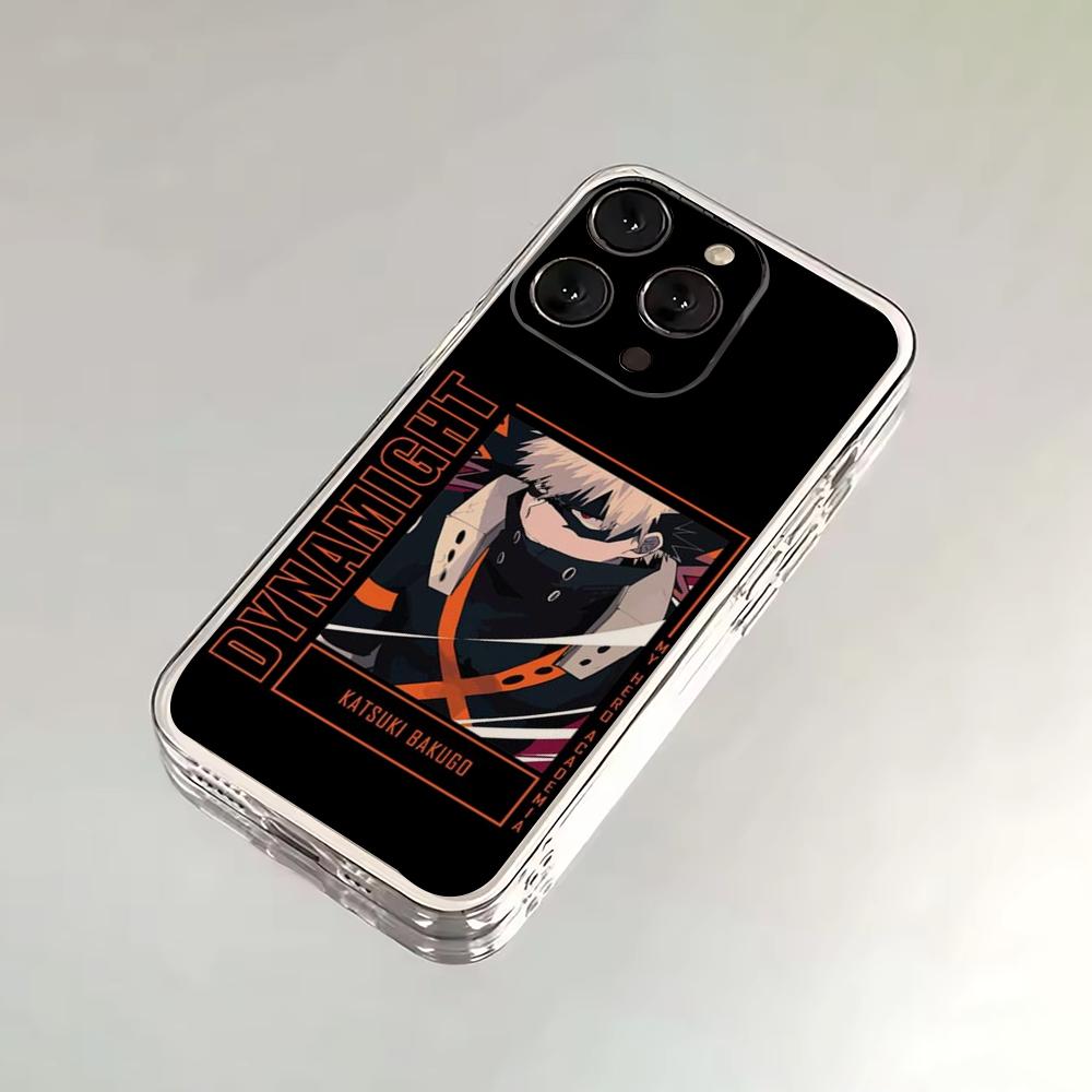 Bakugo My Hero Academia Handyhülle Für iPhone 16,15,14,13,12,11 Plus,Pro,Max,XR,XS,X,7,8 SE,Mini Transparent Silikon Weich