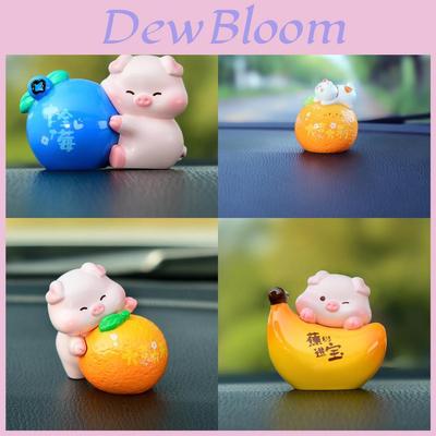 Car Decor Fruit Pig Figure Resin Creative Cute Car Interior Ornament For Kids Gift