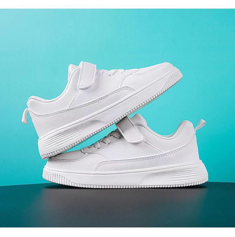2025 foreign trade non-slip student non-slip leather sneakers spring and autumn children's board shoes waterproof small black shoes little white shoes