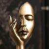 Abstract Art Woman Face Statue with Strong Texture for Office Home Decoration