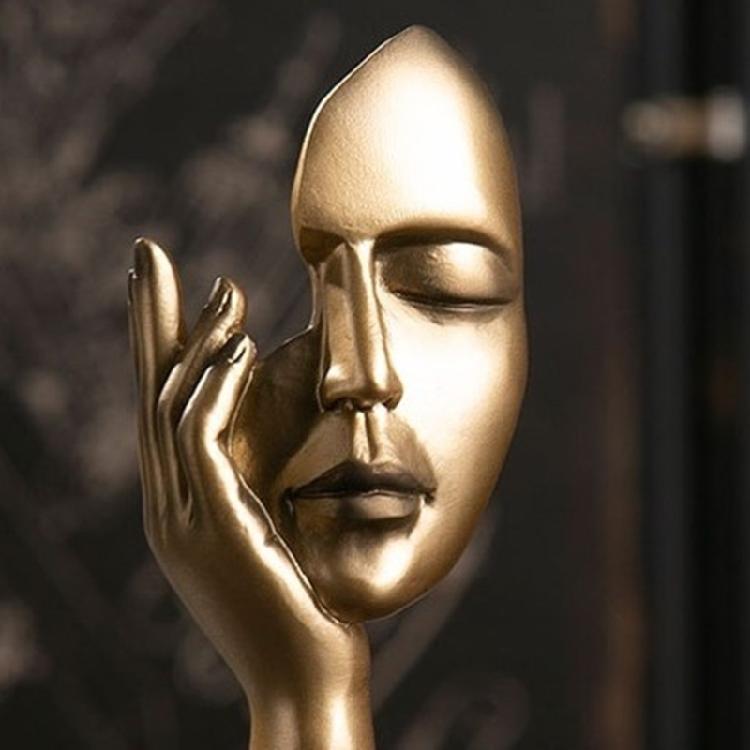 Abstract Art Woman Face Statue with Strong Texture for Office Home Decoration