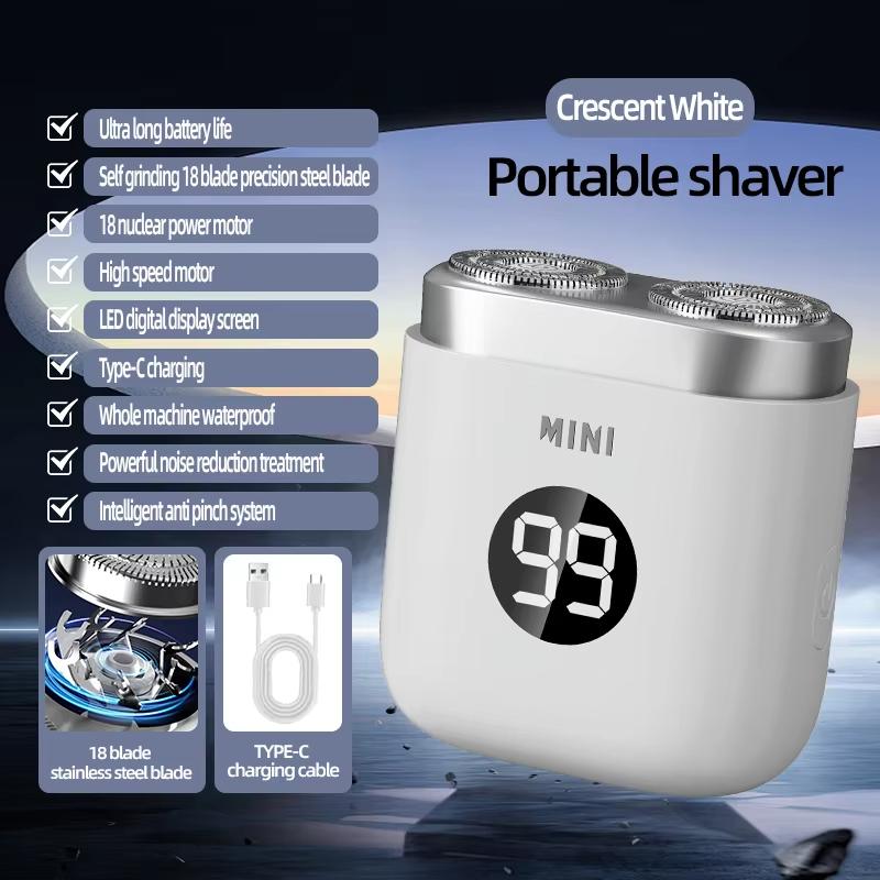 Nový přenosný mini elektrický holicí strojek kapesní velikost elektrický holicí strojek pro muže dobíjecí mokré i suché holení výkonný vodotěsný elektrický holicí strojek