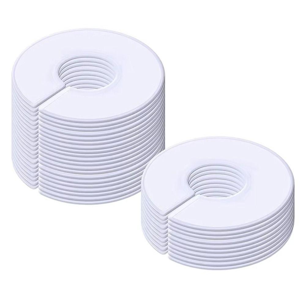 

10 шт. белые пустые круглые вешалки для шкафа, разделители, бирки для одежды, кольца для маркировки размера одежды, домашняя страница 10Pcs