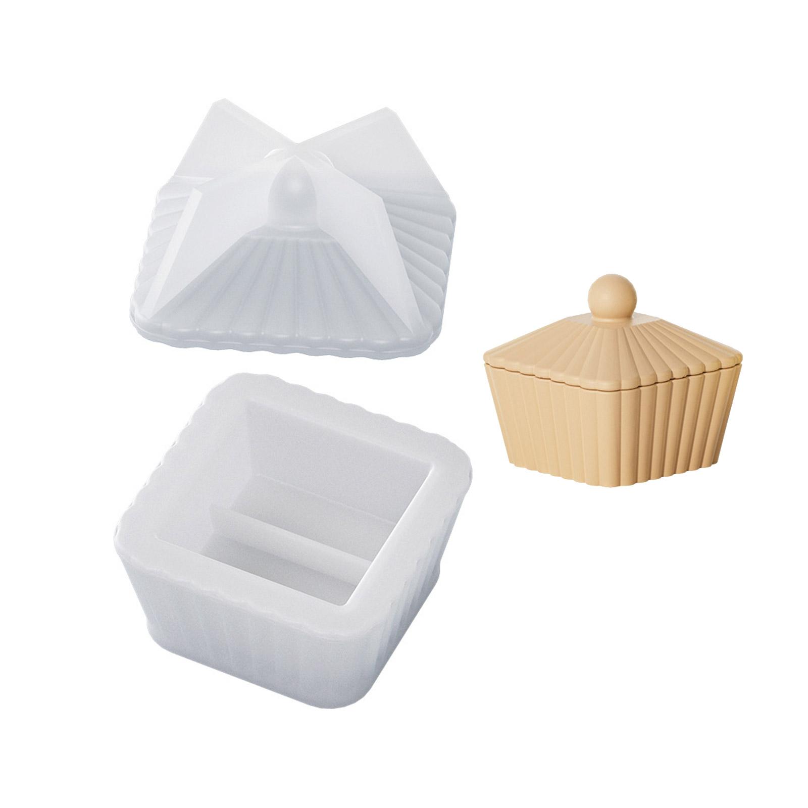 

Коробка для хранения, силиконовая форма, полосатая трапециевидная шкатулка для украшений, формы из эпоксидной смолы, сделай сам, ароматерапия, гипсовая банка для свечей, домашний декор L