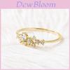Elegant 18k Gold Plated Diamond Ring For Women With Floral Design And Adjustable Sizes