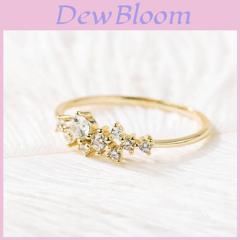 Elegant 18k Gold Plated Diamond Ring For Women With Floral Design And Adjustable Sizes