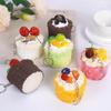 Cute Artificial Mousse Cake Keychain Vivid Fruit Toppings Lightweight Mini Size Pendant for Daily Bag Decoration Friend Gift