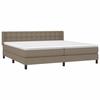 3130061 vidaXL Divan Bed with Mattress Taupe 200x200 Cm Fabric