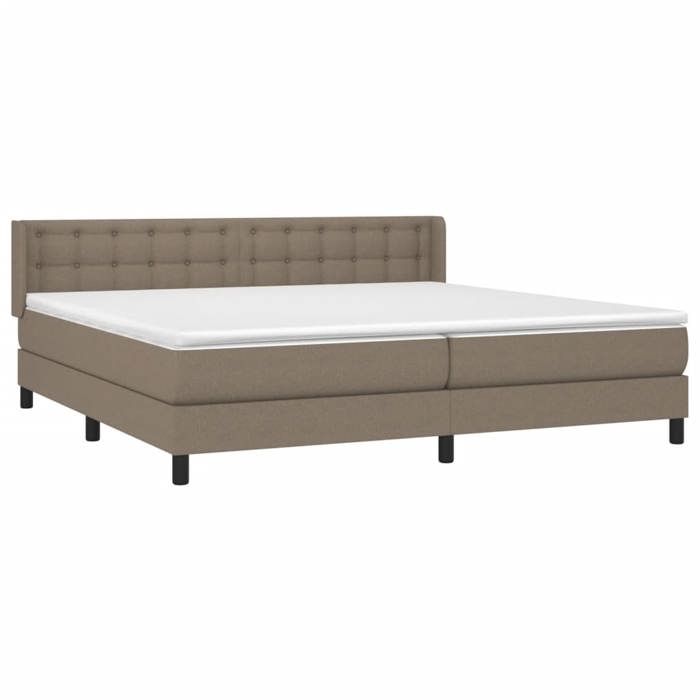 3130061 vidaXL Divan Bed with Mattress Taupe 200x200 Cm Fabric
