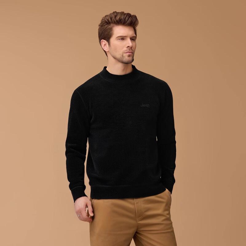 JEEP Men's Fleece Lined Crew Neck Sweater