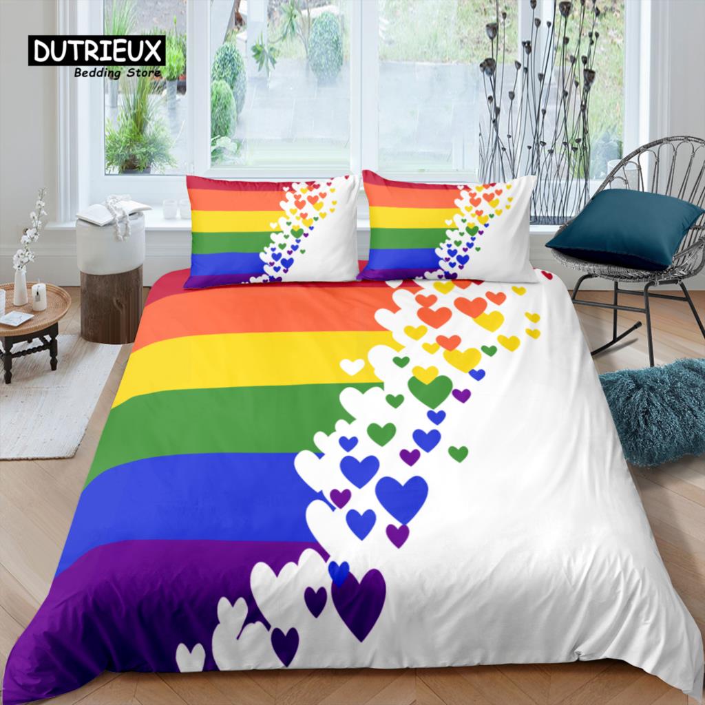 Home Living Luxury 3d Heart Bedding Set Wedding Duvet Cover Set Pillowcase Kids Bedding Set Queen and King EU/US/AU/UK Size