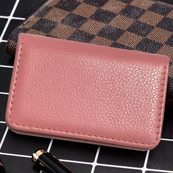 Faux Leather Business Card Holder with Magnetic Closure Slim Compact Size Portable Business Card Carrier Name Card Organizer