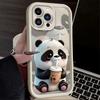 Milk Tea Time Panda INS For Samsung Galaxy Case S24 S23 S22 S21 Ultra Plus Fe A55 A54 A53 A52 A35 A25 A15 A14 5G Phone Y2k Cover