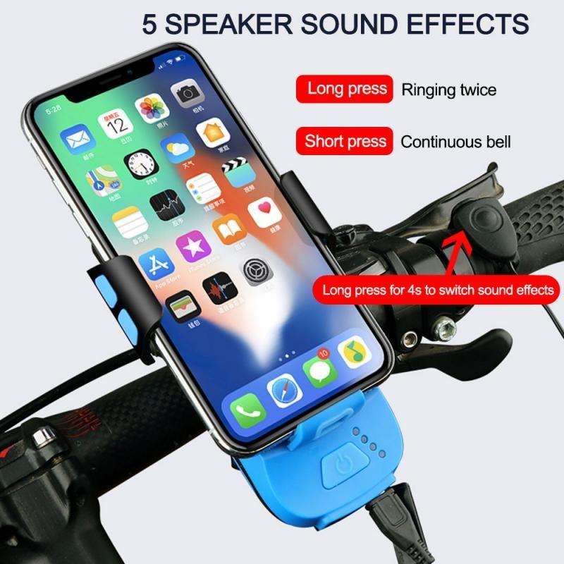 Buy 4 In 1 Bike Light Rechargeable Flashlight Phone Holder Light