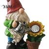 Realistic Resin Gnome Sculptures Solar Sunflower Garden Statue with LED Lights, Waterproof Figurine Gifts for Lovers Outdoor Patio Yard Lawn Decor And