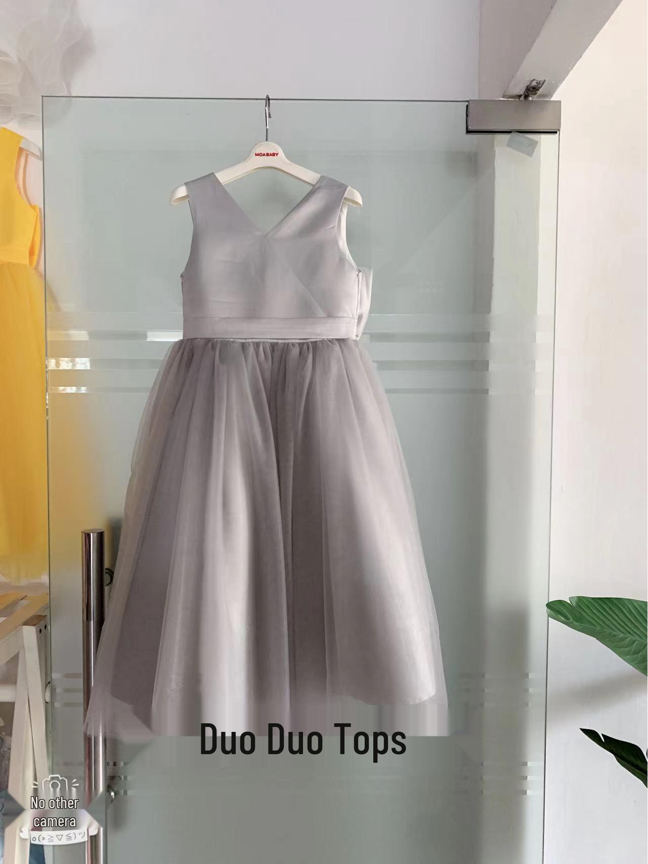 

Роскошное платье принцессы для девочки - Формальное, пышное, модное свадебное платье и наряд для сценического выступления 130 cm серый