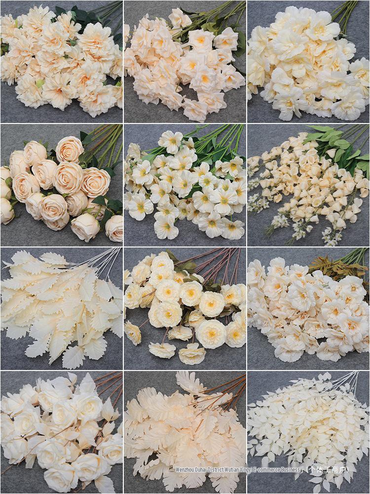 Champagne Silk Flower Wedding Decor - Artificial Ceiling & Aisle Floristry Elements