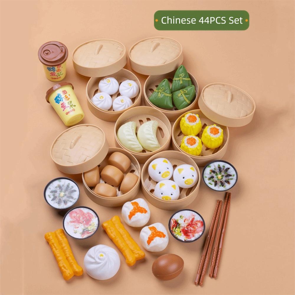 22/31/44/84PCS Miniature Steamer Buns Simulation Kitchen Toy Multicolor Chinese Breakfast Toy  Gift