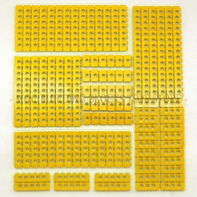Technical Building Blocks Parts Bulk MOC Thick Bricks 6 Color Combination Accessories Studded Long Beams Robot Children Toys