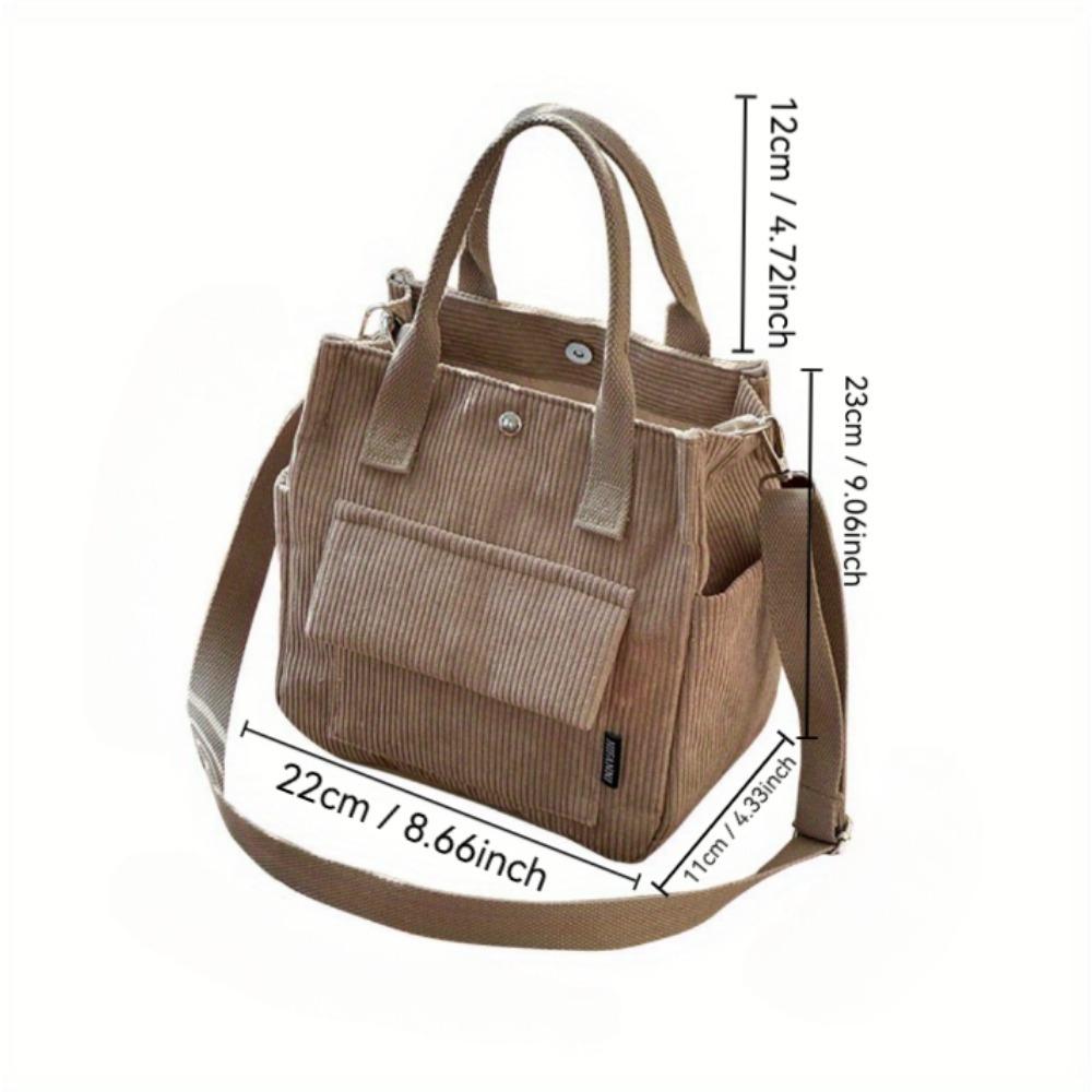 Fashionable Corduroy Shoulder Bag, Multiple Pockets, Professional Dry Cleaning Safer - Daily Casual Multifunctional Waist Bag